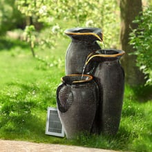 52cm Kiran 3 Tier Solar Fountain with LED